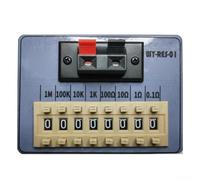 WY-RES-01 Boîte de résistance de poche réglable 0,1 Ω-1 MΩ avec 8 niveaux de cadran, précision de 1 %, puissance de 250 mW, ABS compact pour test de circuit et programmation DIP en laboratoire