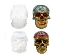 WYAHYQ 2Pièces Moules en Silicone résine époxy Halloween Fabrication de Bougies Moules à Bougies Moulage pour Sculpture Forme de crâne