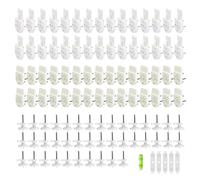 WYAN 100 crochets non-traces pour murs durs, crochets muraux à vis invisible, kit d'accrochage pour cadres photo, pour chevalet à cadre photo pour murs durs (3 styles)