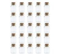 WYAN 25Pcs 4ML Petite Bouteille en Verre,Tube a Essai Verre pour Les Mariages,Set Petit Flacon Verre,Bocaux en Verre Mariage, Désir de Fête
