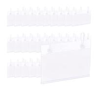 WYAN 60 pièces porte etiquette,Porte-étiquettes en Plastique Transparent,Étiquette de Prix Porte-Étiquette,(avec 120pièces Boucle de suspension)