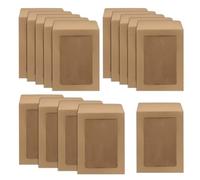 WYAN Lot de 15 15 * 11cm Enveloppes avec fenêtre,Enveloppes commerciales,Enveloppe vintage,avec fenêtre transparente,pour le Mariage,Les Fournitures Cadeaux(Marron,Carte et colle non incluses)