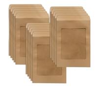 WYAN Lot de 15 A4 Enveloppes avec fenêtre, Enveloppes commerciales,Enveloppe vintage,avec fenêtre transparente,Pour les dossiers, les documents(Marron,Carte et colle non incluses)