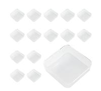 WYAN Lot de 15 boîtes de rangement carrées en plastique transparent avec couvercles,pour Perles et Plus(6.4 x 6.4 cm)