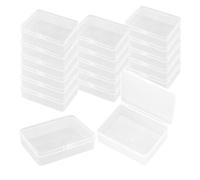 WYAN Lot de 18 Transparent Mini Boîte de Rangement, mini boîtes de rangement rectangulaires vides en plastique transparent avec couvercles à charnière pour Carte, Perle Minuscule(75 * 51 * 20m)