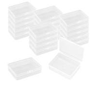 WYAN Lot de 21 Transparent Mini Boîte de Rangement, mini boîtes de rangement rectangulaires vides en plastique transparent avec couvercles à charnière pour Carte, Perle Minuscule(65 * 46 * 20m)
