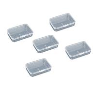 WYAN Lot de 5 boîtes de rangement carrées en plastique transparent avec couvercle pour ranger de petits objets (8,8 x 6 cm)