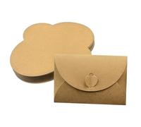 WYAN Lot de 50 petites enveloppes en papier, fermeture à cœur, pour Noël, Thanksgiving, mariage, fête d'anniversaire (marron)