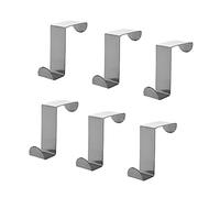 WYAN Lot de 6 Crochets de Porte en Acier Inoxydable,Crochets de Suspension en Forme de Z,Crochets Sans perçage,Crochet de Porte pour Porte Standart et Placard Armoire