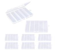 WYAN Lot de 8 Transparent Mini Boîte de Rangement,mini boîtes de rangement rectangulaires vides en plastique transparent avec couvercles à charnière pour Perle Minuscule,petits articles (14*9.5*1.2cm)