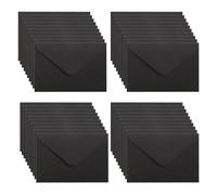 WYAN Mini Enveloppes-Lot de 40 15 * 10cm Noir Enveloppe Flip classique,enveloppes carrées kraft,pour Mariage de Cartes(Carte et colle non incluses)