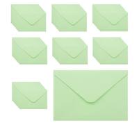 WYAN Mini Enveloppes-Lot de 50 15.5 * 10.5cmcm Vert Clair Enveloppe Flip classique,Enveloppe Adhésives,Enveloppes Carrées Kraft,pour Mariage de Cartes,(Carte non incluse)