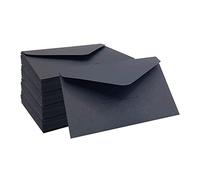 WYAN Mini Enveloppes,Lot de 80 10,5 * 6.8cm Noir Enveloppe Flip classique,enveloppes carrées kraft,pour Mariage de Cartes,(Carte non incluse)
