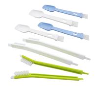 WYAN Set de brosses de Nettoyage-4 Pièces Brosse à Long Manche+4 Pièces 2 en 1 Brosse pour cuillère à café,pour Nettoyage de Vaisselle, Plateaux, Casseroles