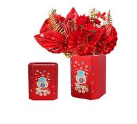 wybcfp Lot de 2 boîtes cadeaux en carton de style chinois pour fleurs du Nouvel An, mariage, anniversaire, fête prénatale