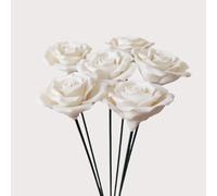 wybdtic Lot de 6 roses en céramique faites à la main, avec des couleurs vives et des détails complexes de pétales, décorations florales, décoration de mariage, décoration de Noël, cadeau offrant une