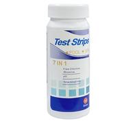 WYBOT Bandelettes de test d'eau 7 en 1 pour spa, bandelettes de test, kit de test d'eau, testeur chimique pour chlore libre, chlore total, brome, alcalinité, nitrite, dureté et pH (50 bâtonnets)