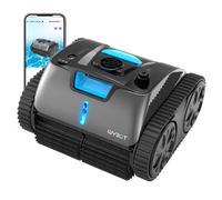 WYBOT C1 MAX Robot Aspirateur de Piscine Sans Fil avec Application, 180-240 minutes d'autonomie, 3 Modes de Nettoyage, Grimper aux Murs, 65W de Puissance d'Aspiration, jusqu'à 2152 pieds carrés, Gris