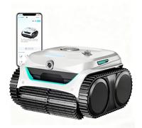 WYBOT (Nouveau Modèle) Robot Piscine sans Fil C2 Vision-A avec caméra IA, Filtration Ultra-Fine, Forte Aspiration, Nettoyage Fond/parois & Ligne d’Eau, Navigation Intelligente - Blanc