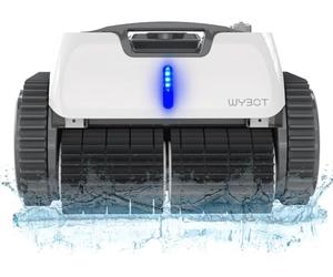 WYBOT Robot Piscine sans Fil pour 120 mins, Nettoyage Automatique du Sol, Ligne d'eau et des Murs, avec Charge Rapide, Aspirateur Piscine pour Piscines Hors Sol ou Enterrées Jusqu'à 120 ㎡