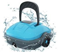 Robot Piscine sans Fil pour Piscine Hors Sol Jusqu'à 50m², Double Motorisation Aspirateur Robot Piscine | Double Filtration et Stationnement Automatique 50 Minutes d'Aspiration Puissante Robot