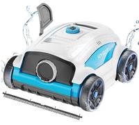 WYBOT WY1103 Robot Piscine, Aspirateur Piscine sans Fil avec Batterie, 120Min Autonomie, Double Moteur, Piscines Hors-Sol 120m², Brosse Large & Aspiration, Buses Réglables(Bleu Blanc)