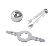 WYBZDA Boule De Refroidissement Du Café Acier Inoxydable Support Boule Congelée Expresso Réutilisables Préserve Les Saveurs Glaçons Métalliques Pour Les Bars Cafés(3pcs)