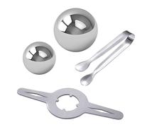 WYBZDA Boule De Refroidissement Du Café Acier Inoxydable Support Boule Congelée Expresso Réutilisables Préserve Les Saveurs Glaçons Métalliques Pour Les Bars Cafés(4pcs)