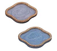 WYBZDA Résine Plaque De Mélange De Couleurs Débutants Bord Doré Palette De Mélange De Vernis à Ongles Pour Lignes Estompage Palette De Manucure Sous-Verres(D)