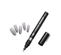 WYBZDA Stylo Nail Art Métallisé Bricolage Peinture Stylo Vernis à Ongles Trait Nail Art Marker Séchage Rapide Pour Calligraphie Cartes De Vœux(Silver)