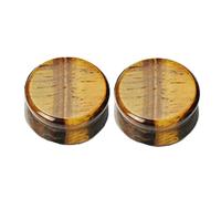 Wycian 2PCS 0 Oreilles Ecarteur Homme, Acier Chirurgical Oreille Plug Tunnels Brun Pierre Piercing Oreille Tunnel 8x8MM 0G