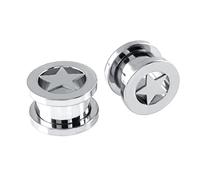 Wycian 2PCS 5/8 Tunnels Oreille Dangle, Bijoux Perçants avec Étoile Piercing Oreille Tunnel 16x16MM