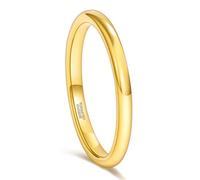 Wycian Acier Au Tungstène Anneau Unique 2 mm avec Pas de Pierre Précieuse, Poli Mince Bague Originale Femme Taille 61, No Gemstone