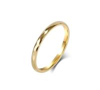 Wycian Acier Au Tungstène Anneau Unique 2 mm avec Pas de Pierre Précieuse, Rhombe Bijoux Homme Or Taille 62, No Gemstone