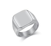 Wycian Acier Inoxydable Anneau Unique 16 mm avec Pas de Pierre Précieuse, Signet Poli Bijoux Homme Taille 62, No Gemstone
