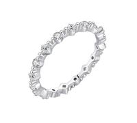 Wycian Alliance Argent Simple Bague Cercle en Argent Blanc Or Blanc 9K Au375 2.5X2.5mm de Forme Ronde Moissanite Taille 52.5 pour Tante Lesbienne