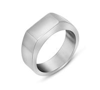 Wycian Alliance de Fiancaille, Bague Fiançailles et Mariage Femme Argent Acier Inoxydable Taille 51.5 Rectangulaire Poli Simple 6,6 mm Gravure