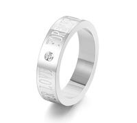 Wycian Alliance Femme 54, Alliance Strass Argent Titane Taille 54 5mm Amour pour Toujours Gravure pour Alliance