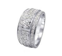 Wycian Alliance Femme Bleue, Alliance Moissanite Femme 14 Carats Argent Taille 0.2CT Blanc de Forme Ronde Diamant Naturel pour Mariage