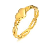 Wycian Alliance Femme Taille 54, Bagues Fiançailles Or Titane Taille 54 5.5mm Chaîne de Coeur D'Amour Gravure pour Fête Des Pères