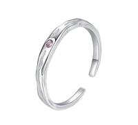 Wycian Alliance Mariage avec Gravure Bague Cercle en Argent Or Blanc 9K Au375 de Forme Ronde Saphir Rose Taille 55 pour Mesdames Épouse