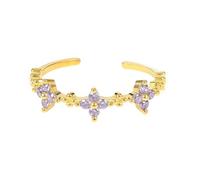 Wycian Anneau Or Bague Améthyste Femme 14K Au585 de Forme Ronde Améthyste Taille 55 pour Épouse Tante