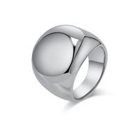 Wycian Anneau Unique, Acier Inoxydable Bague Femme Mariage Large Poli 22 mm en Argent avec Pas de Pierre Précieuse Taille 57, No Gemstone