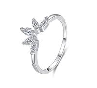 Wycian Bague Alliance Femme Bague Femme Or ou Argent 14K Au585 Forme Marquise Moissanite Taille 46.5 pour Tante Mesdames