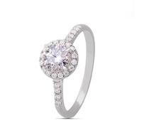 Wycian Bague Bleu Clair, Alliance Moissanite Femme 14 Carats Taille 0.5CT Blanc de Forme Ronde Diamant Créé pour Alliance