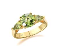 Wycian Bague Bleue, Alliance Moissanite Femme 8X8mm Vert Olive de Forme Ronde Péridot pour Saint-Valentin