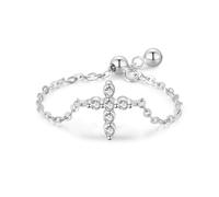 Wycian Bague Couple Fiançailles Bague Femme Or ou Argent 1.5mm Zircone Cubique Chaîne à Réglage Croisé Taille Réglable pour Sœur