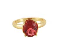 Wycian Bague Femme en Or Jaune Bague Rubis Femme Argent 14K Au585 Forme Ovale Ruby Créé en Laboratoire Taille 57.5 pour Sœur Mère