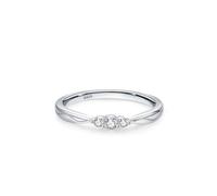 Wycian Bague Femme Kit Bague Argent Femme 925 1.6mm Zircone Cubique Simple à Trois Pierres Taille pour Dames Populaire
