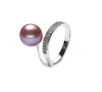 Wycian Bague Femme Pierre Violet Bague avec Vrai Perles Alliage Perle Taille Réglable pour Sœur Mise à Niveau 3.0